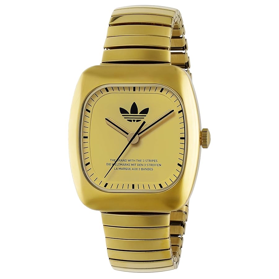 adidas アナログ時計 ゴールド/ブラウン Amazon.co.jp: [アディダスオリジナルスウォッチ] Watch レトロ